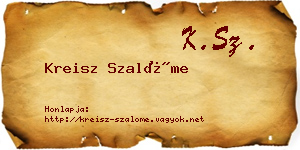 Kreisz Szalóme névjegykártya